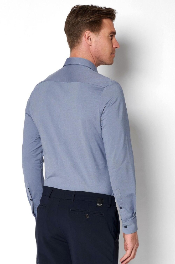FUNCTIONAL SHIRT L S 4030 21750 110 PLAIN BLUE